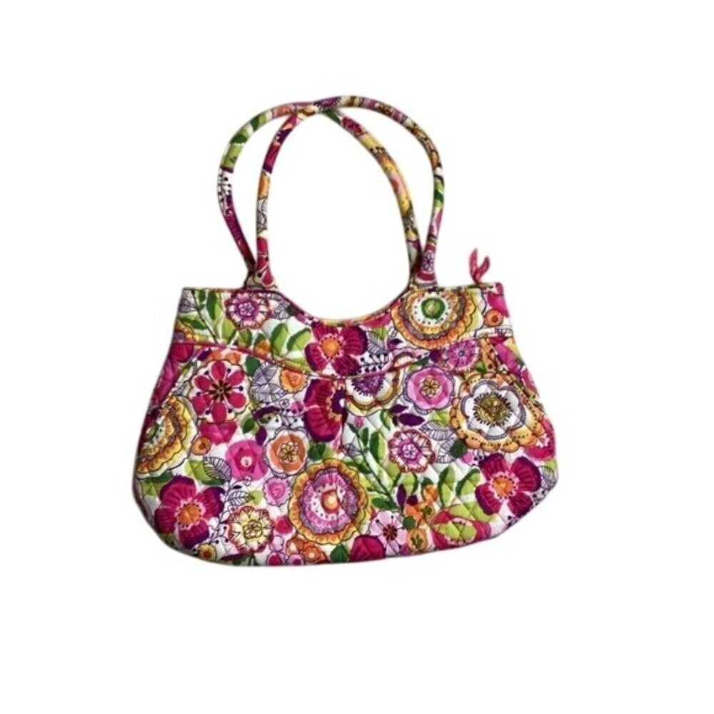 Vera Bradley Pleated Shoulder Bag – Clementine Pattern – Like New